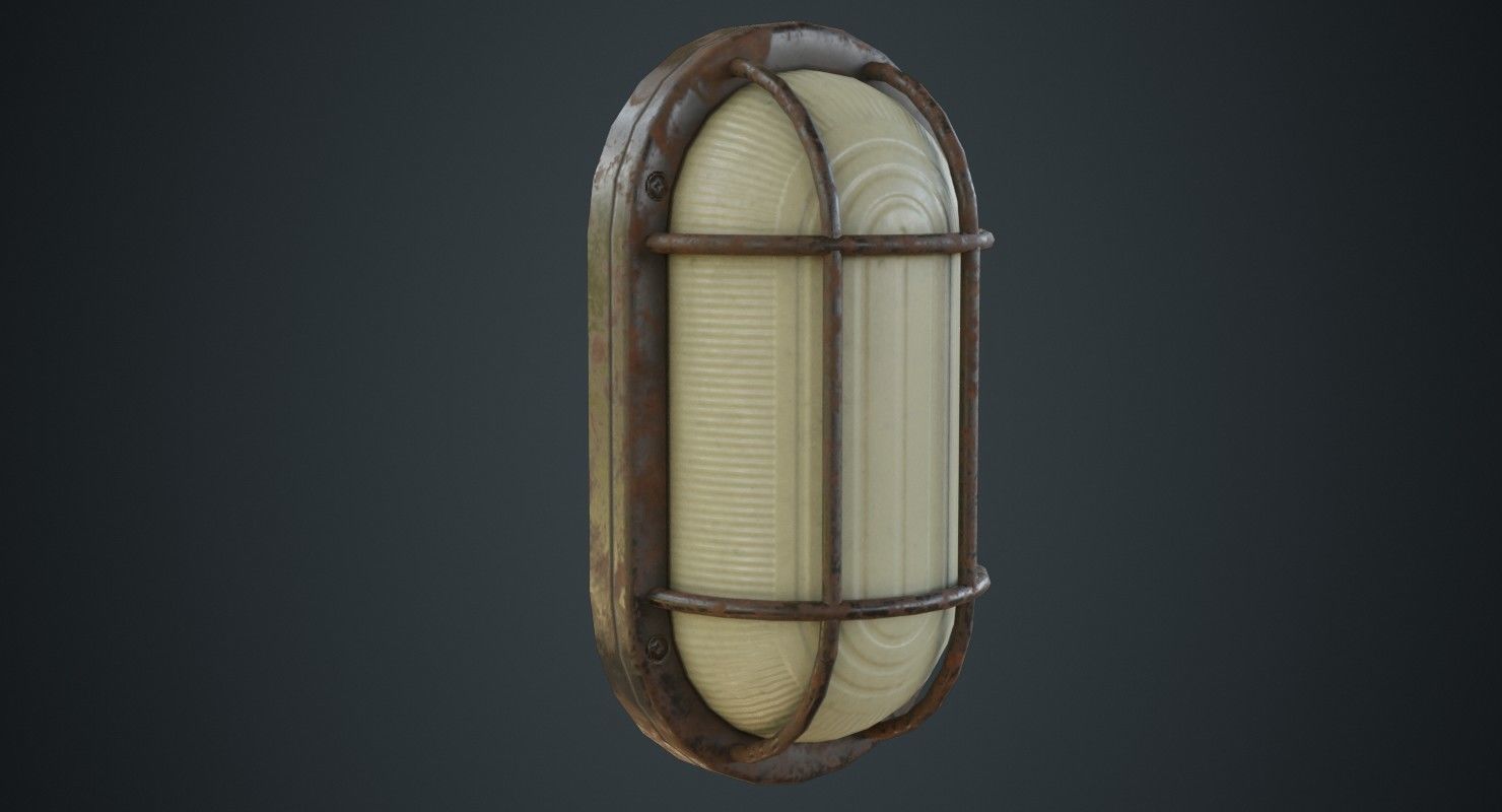 Bulkhead Light 1C Low-poly 3D model_1