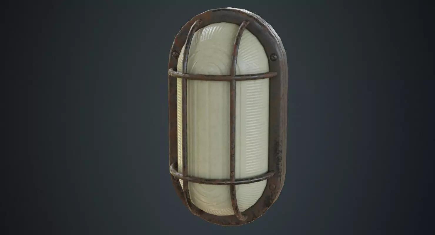 Bulkhead Light 1C Low-poly 3D model_0