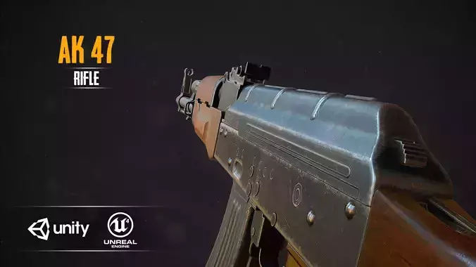 AK - 47  Low-poly 3D model