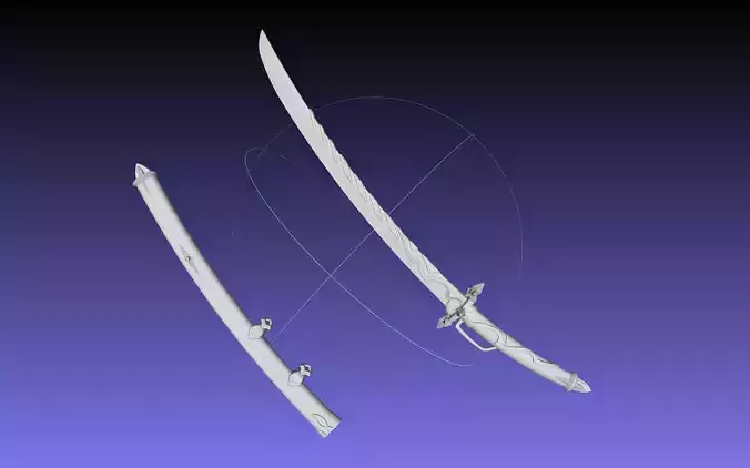 Fire Emblem Raijinto Sword And Sheath Printable Assembly 3D print model