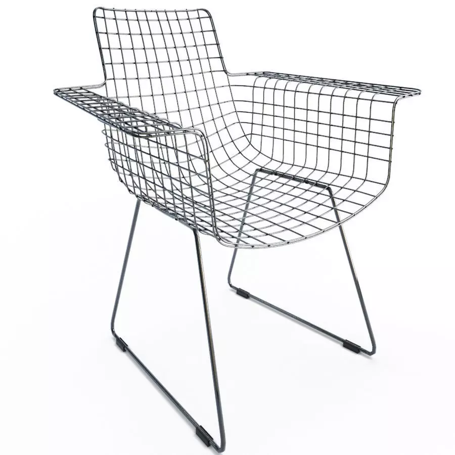 Black Wire chair 3D model_0