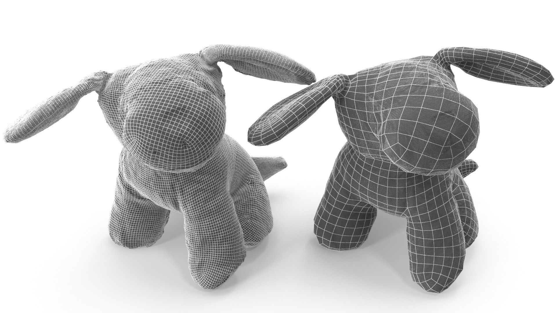 Plush Dog - Low and High Poly Versions Low-poly 3D model_2