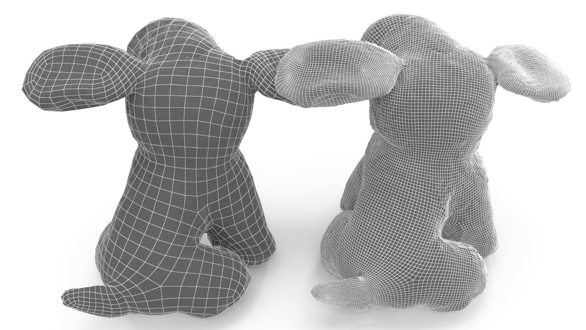 Plush Dog - Low and High Poly Versions Low-poly 3D model_3