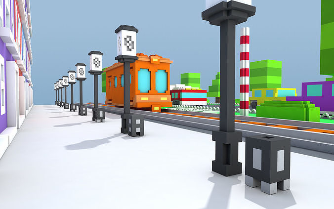 Voxels City Low-poly 3D print model