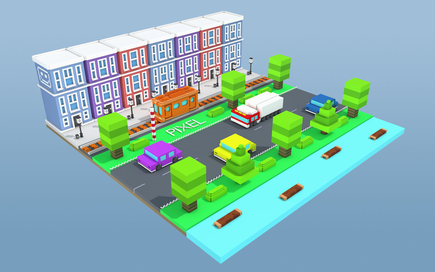 Voxels City 3D print model_2