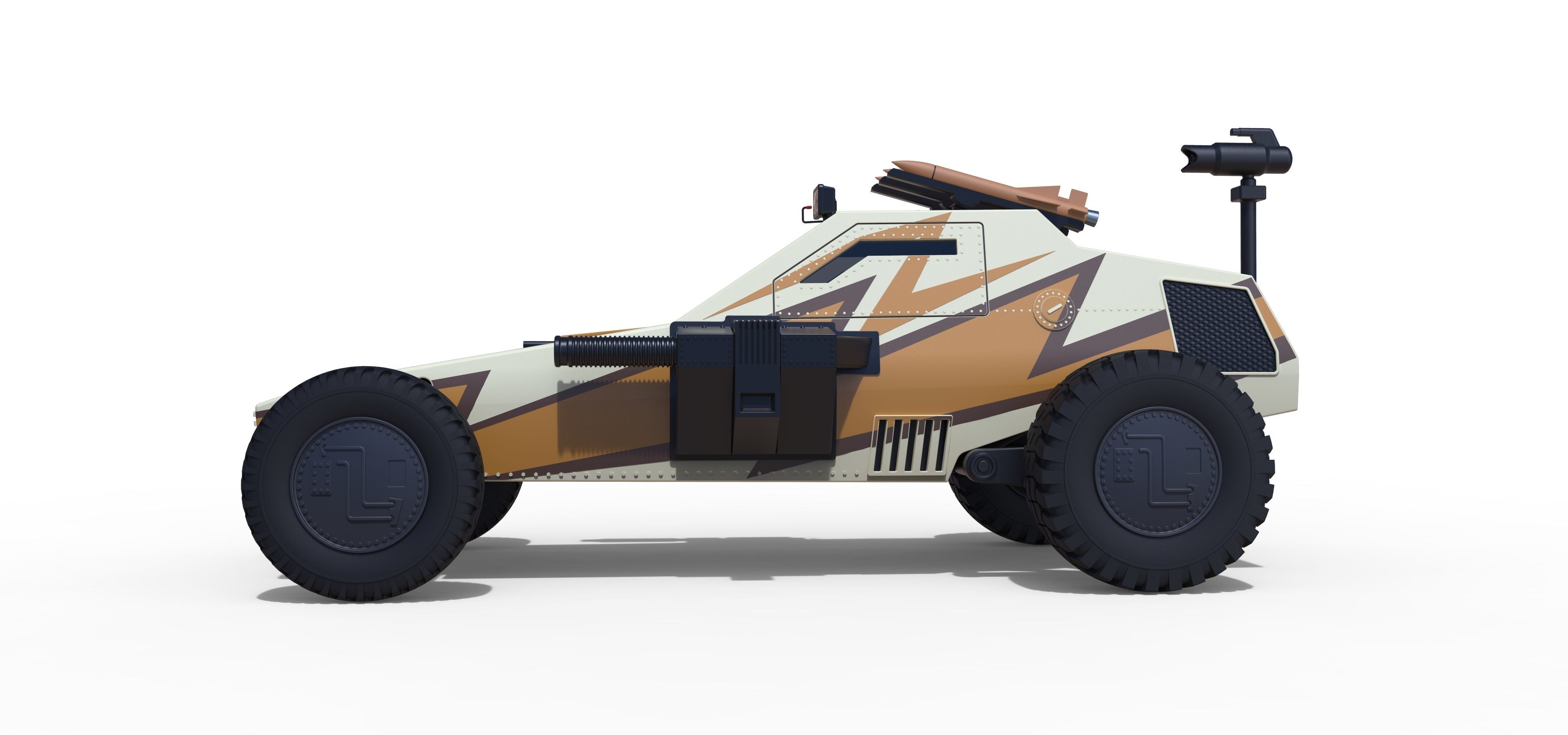 Dune buggy from movie Megaforce 1982 3D model_7