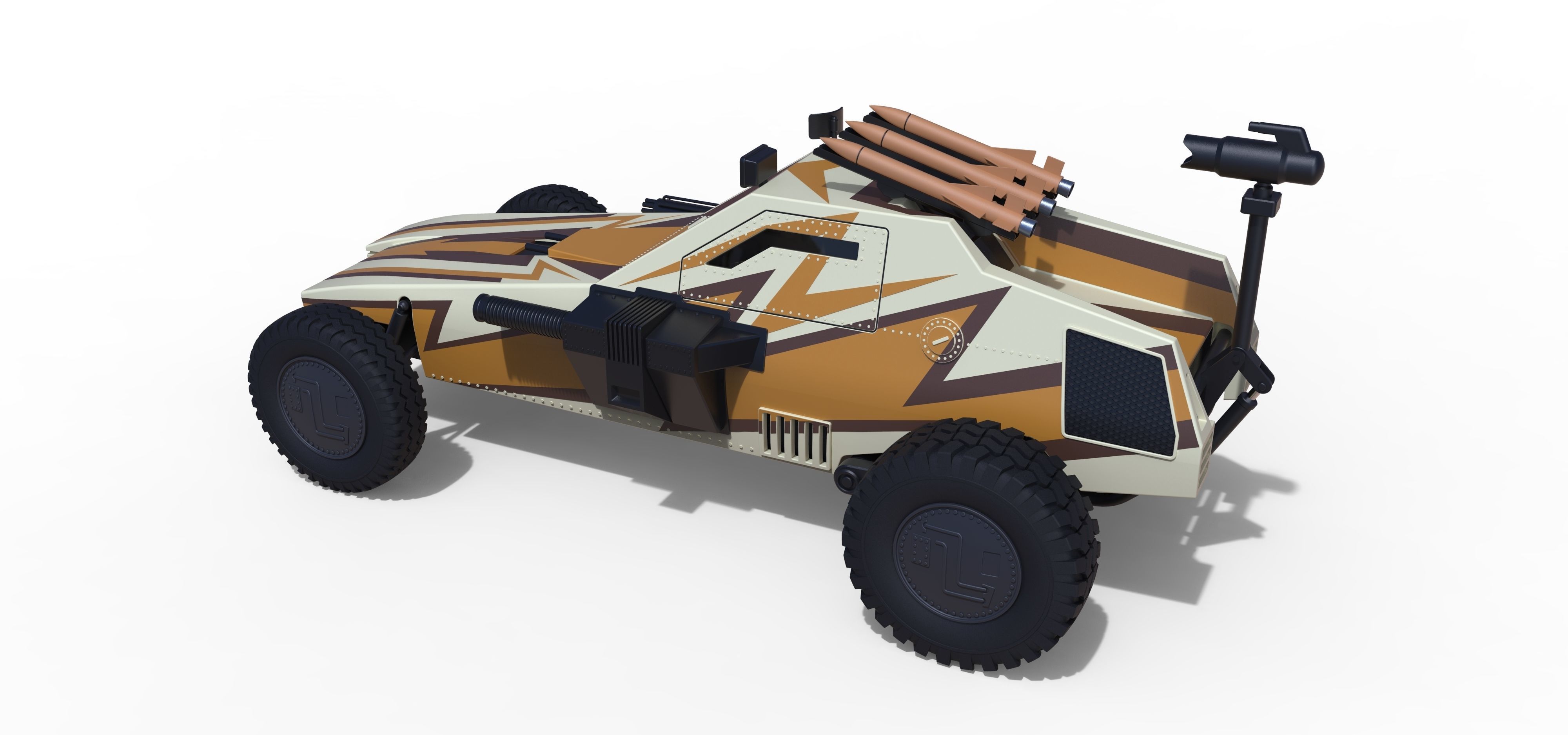 Dune buggy from movie Megaforce 1982 3D model_10