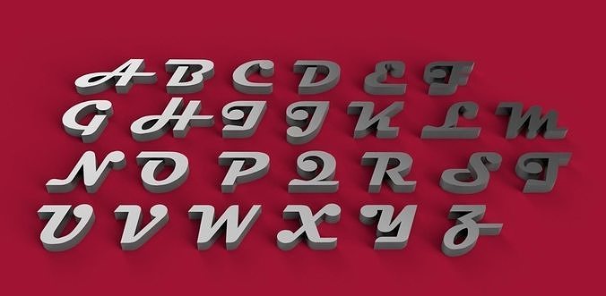 MAGNETO font uppercase and lowercase 3D letters STL file  3D print model