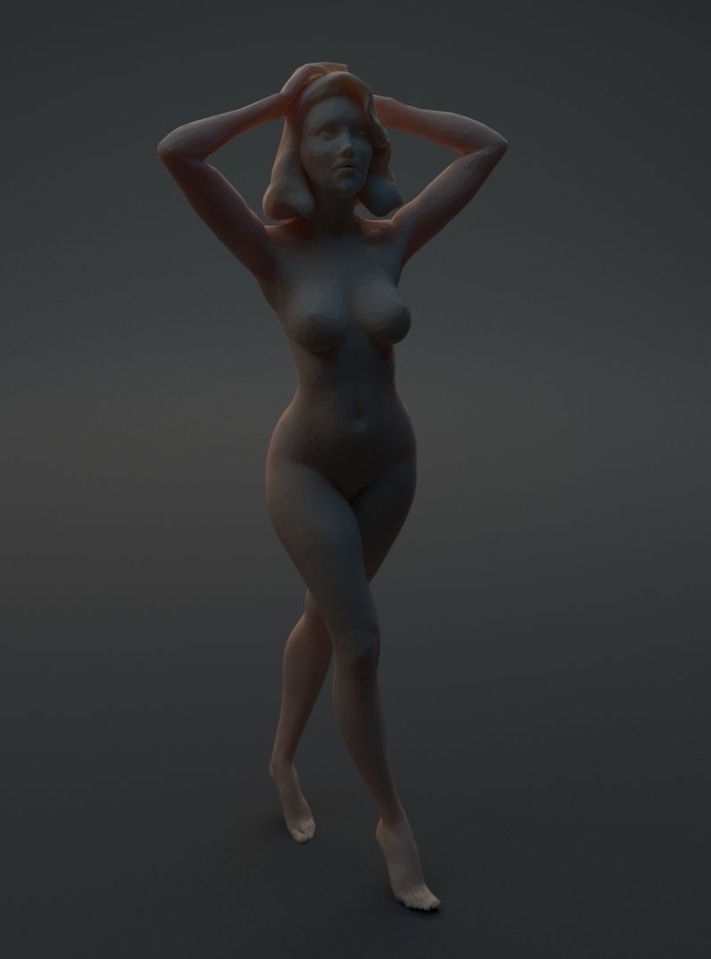 Nude woman 3D print model_4