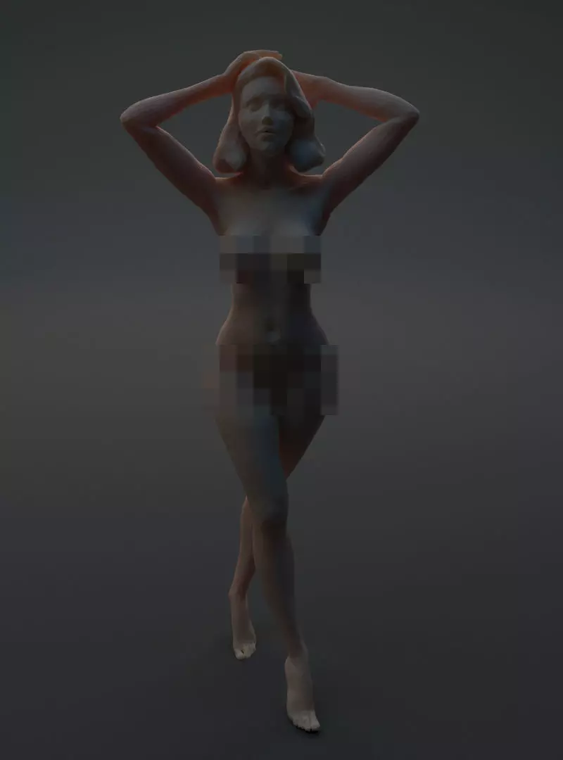Nude woman 3D print model_0