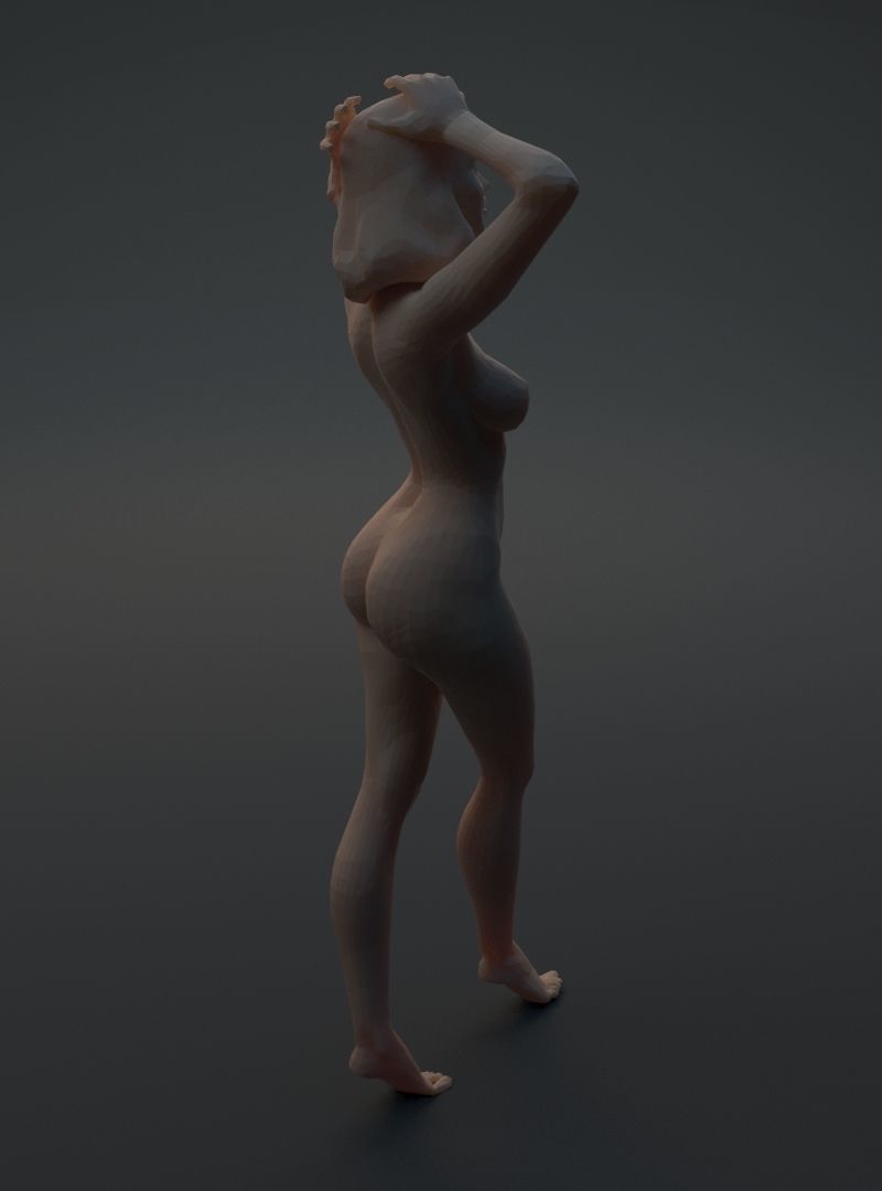 Nude woman 3D print model_11