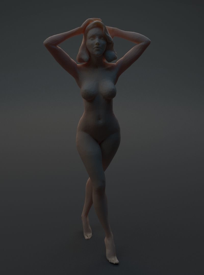 Nude woman 3D print model_2