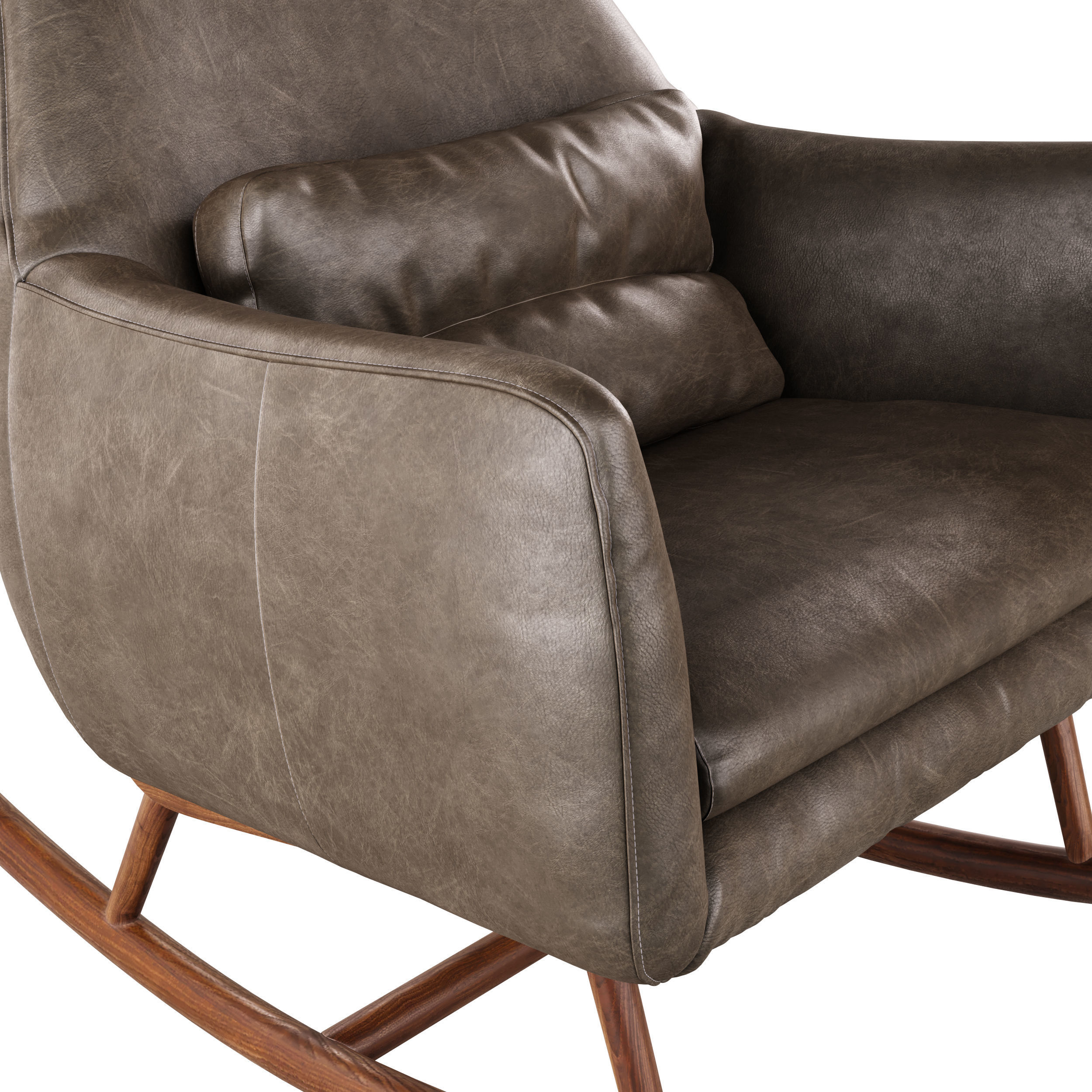 CB2 Saic Quantam leather rocking chair 3D model CGTrader