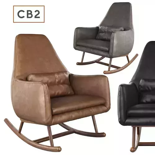 CB2 Saic Quantam leather rocking chair 3D model