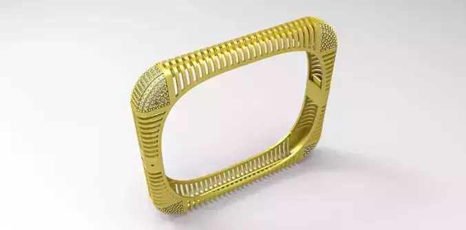 Kelepce 1 gold ring with square shape