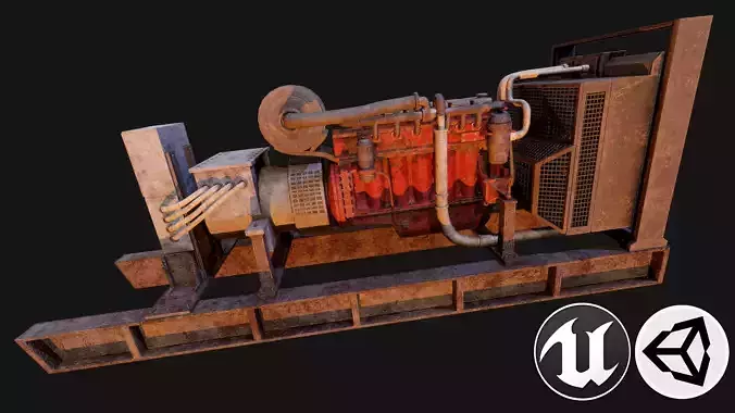 Electric Generator Low-poly 3D model