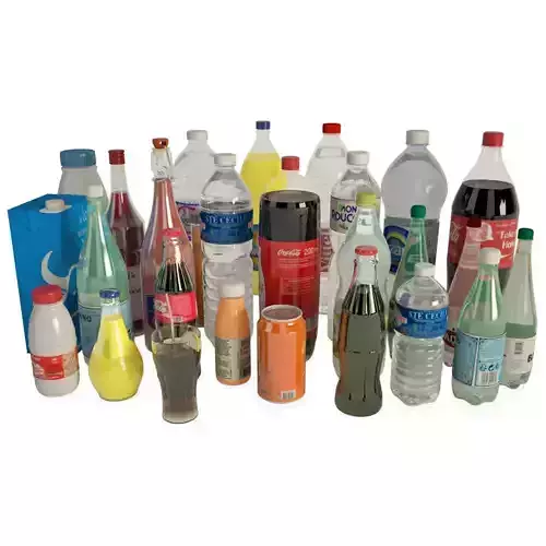 Bottles and Drinks 3D model