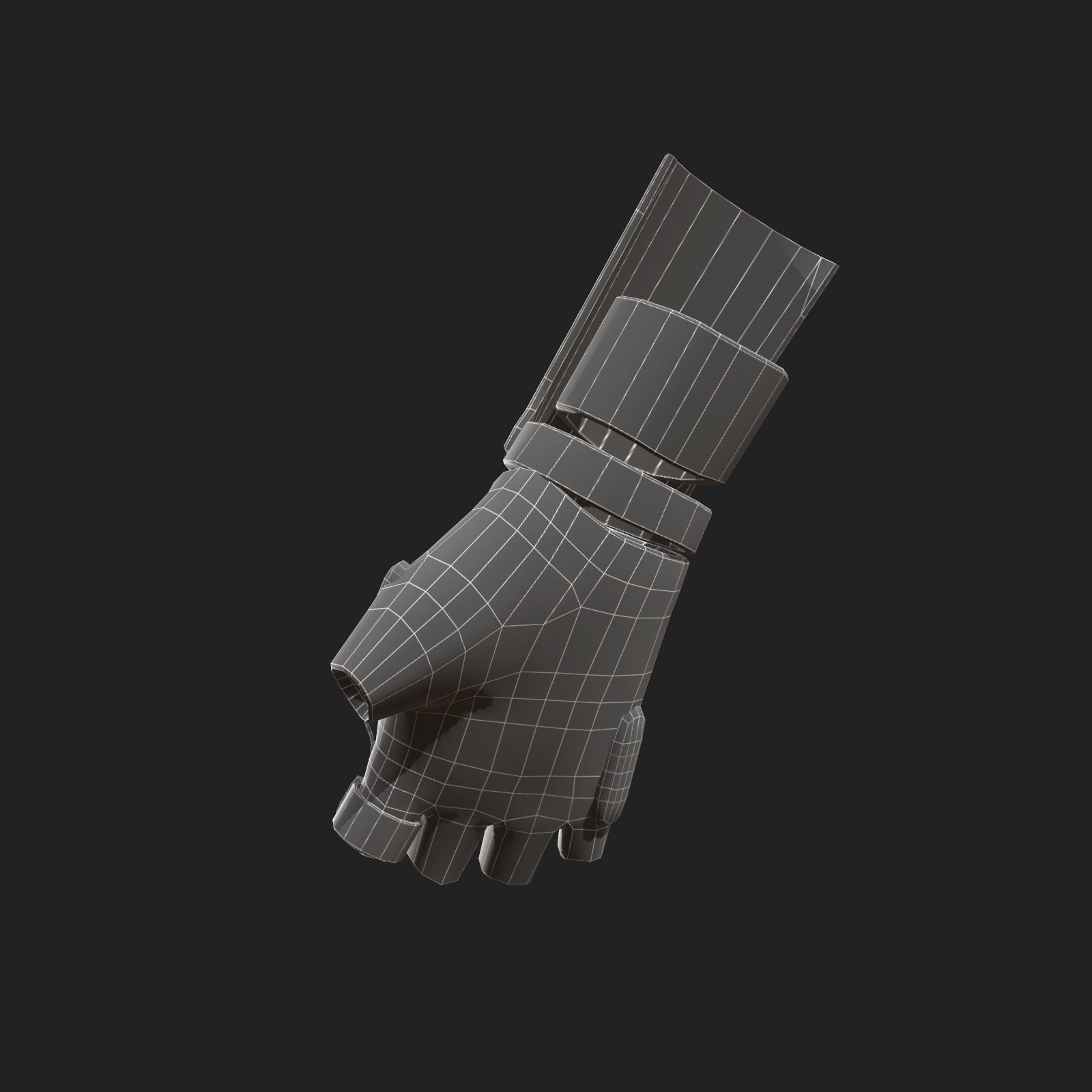 Scifi glove military  Low-poly 3D model_3
