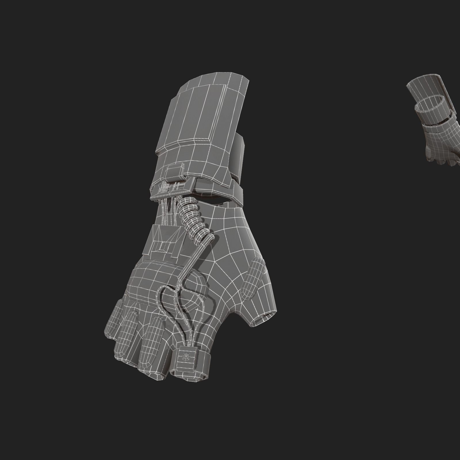 Scifi glove military  Low-poly 3D model_2