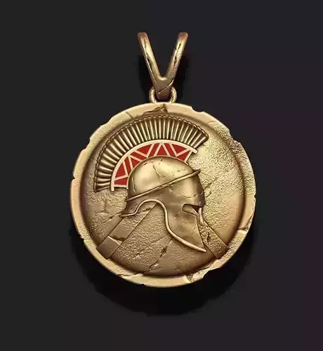 Spartan Helmet Shield pendant 3D print model