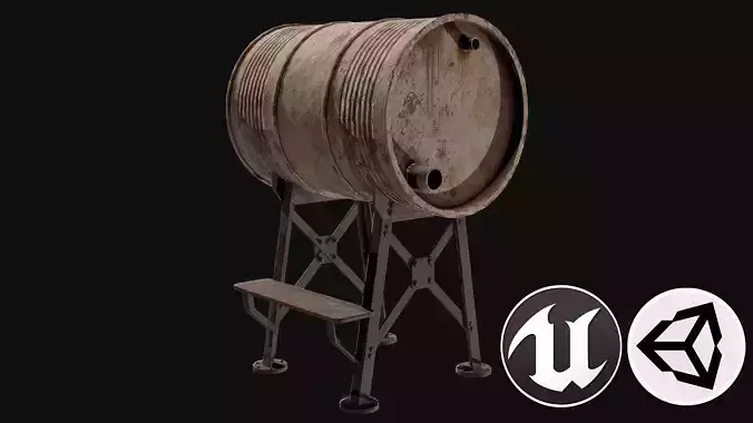 Reservoir 1 wooden barrel with stool
