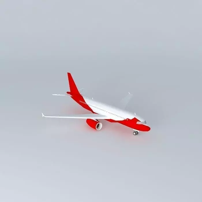 A320 white plane Free 3D model