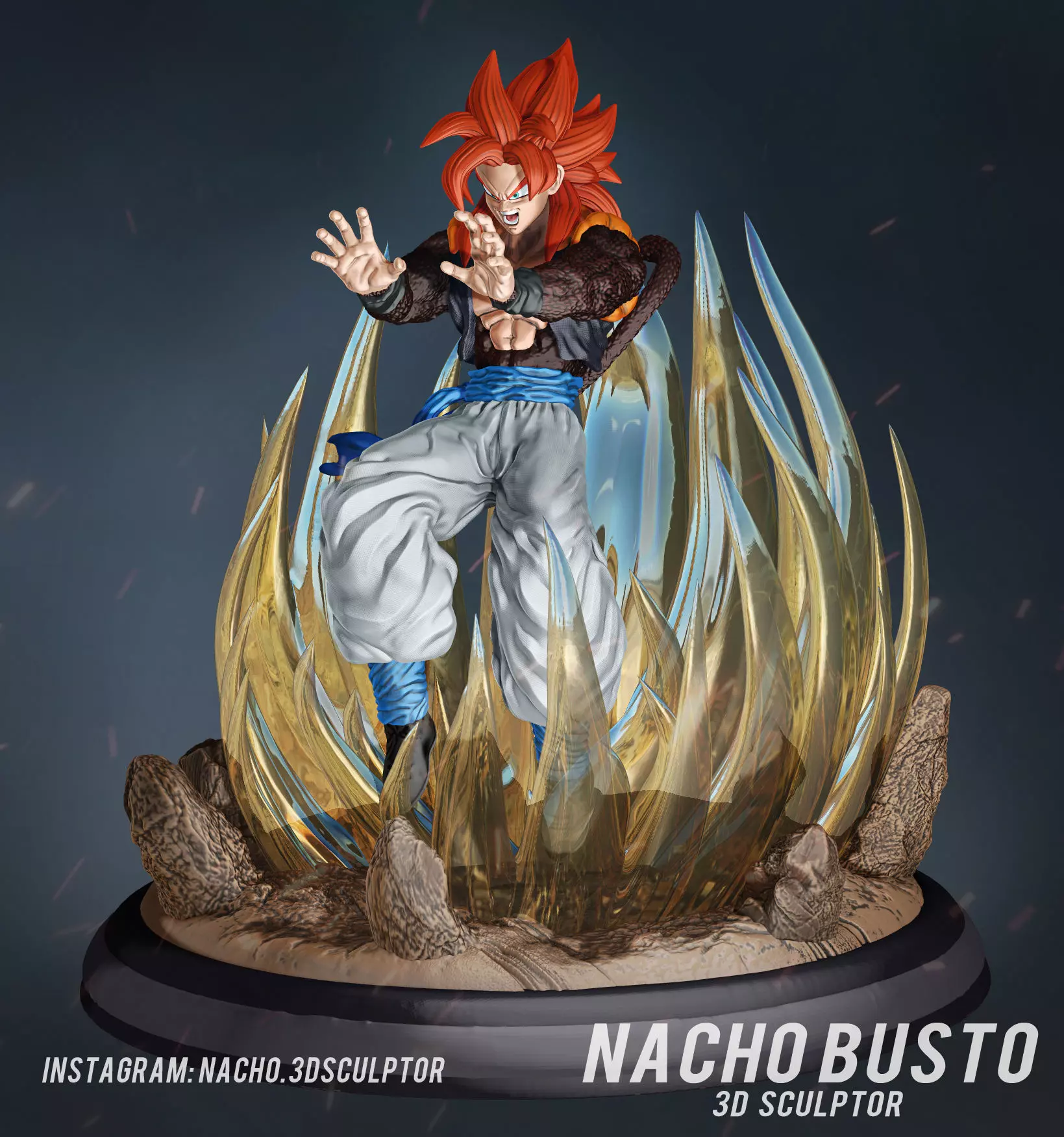 Gogeta ss4 3d print 3D print model_0