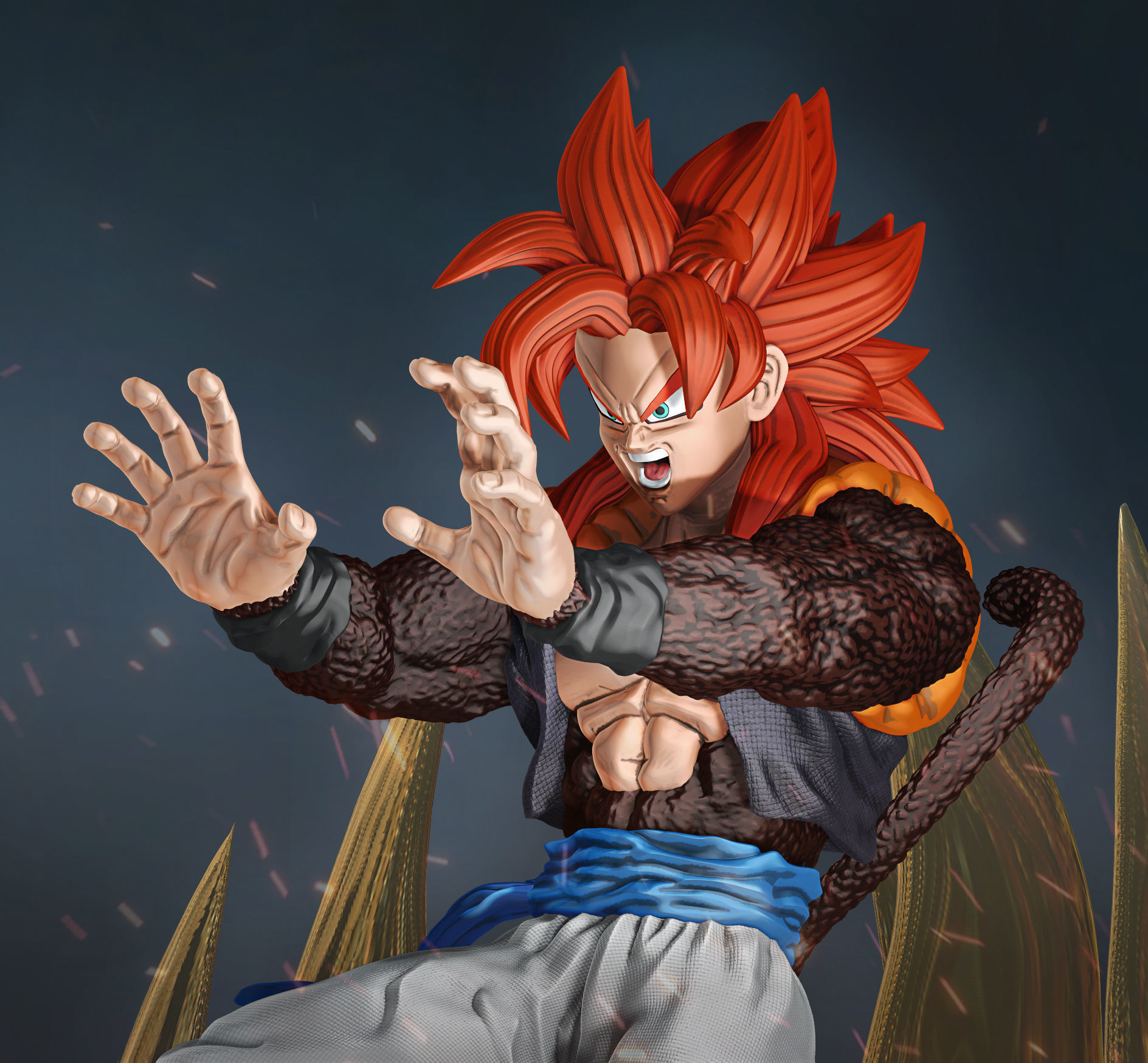 Gogeta ss4 3d print 3D print model_2