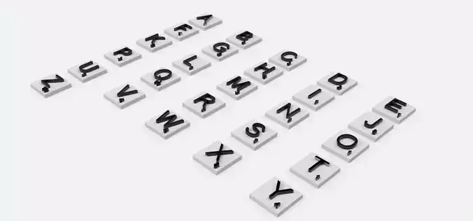 SCRABBLE 3D Letters for English version board game stl file 3D print model
