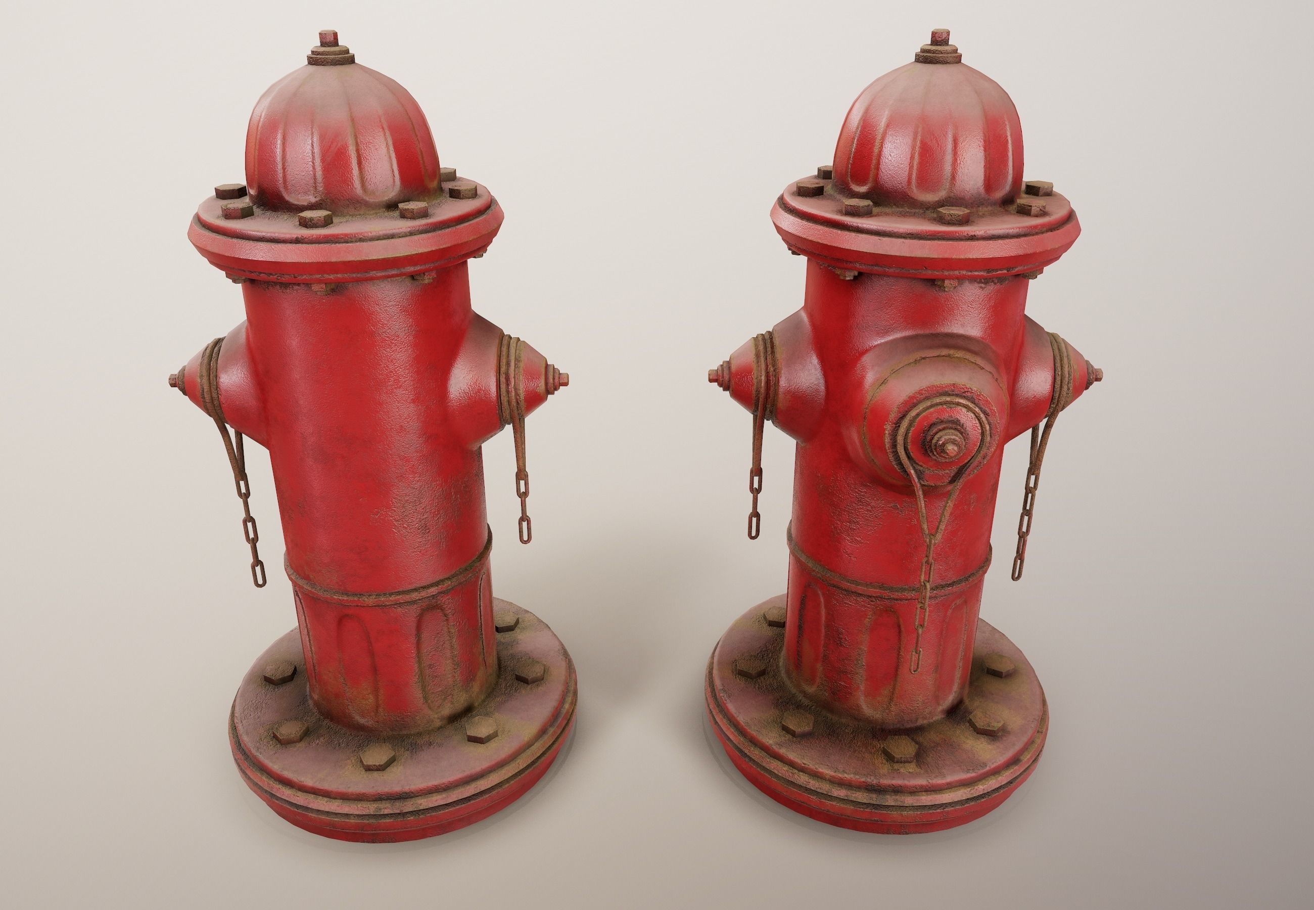 Fire Hydrant PBR Game Ready Low-poly 3D model_6