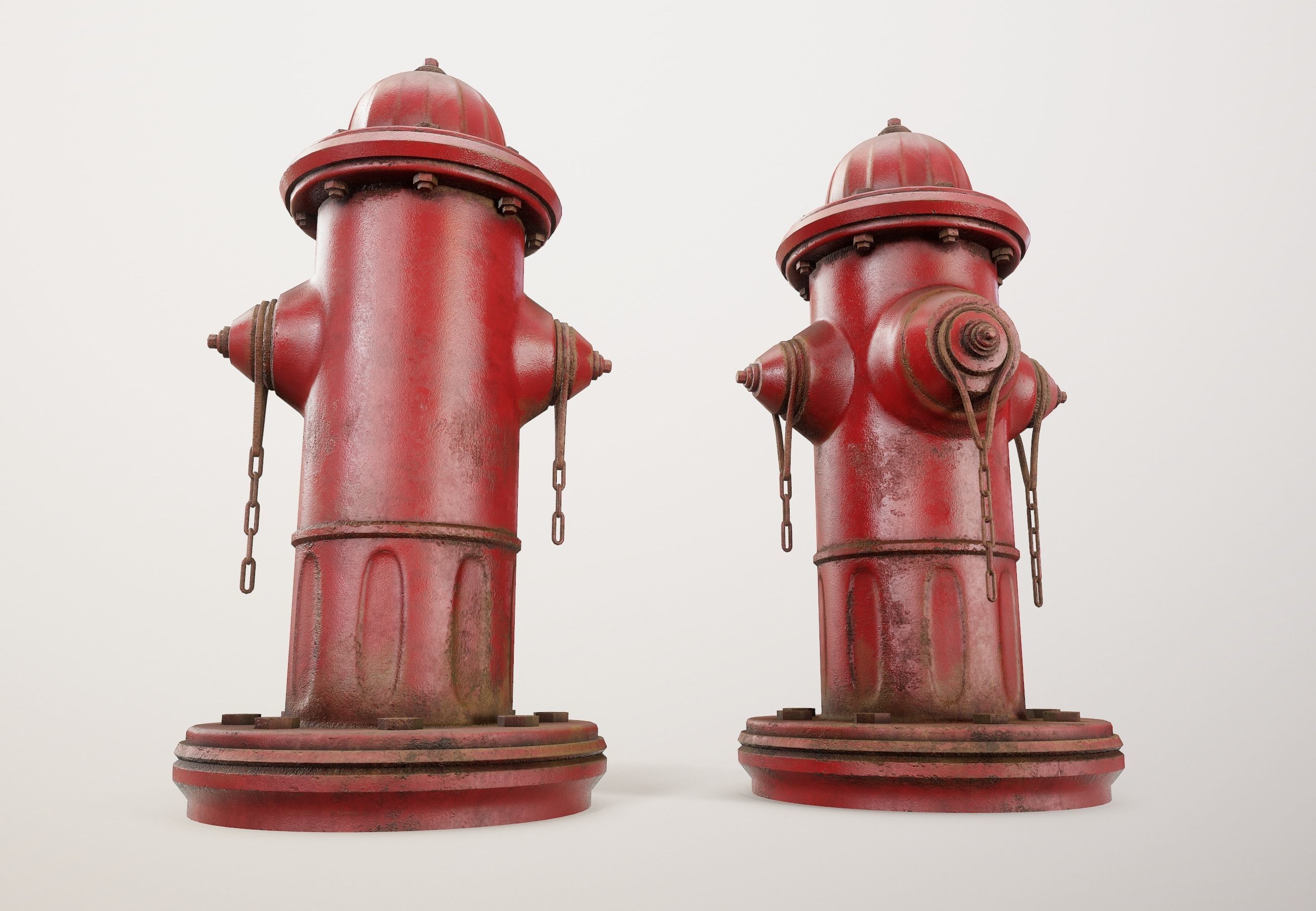 Fire Hydrant PBR Game Ready Low-poly 3D model_4