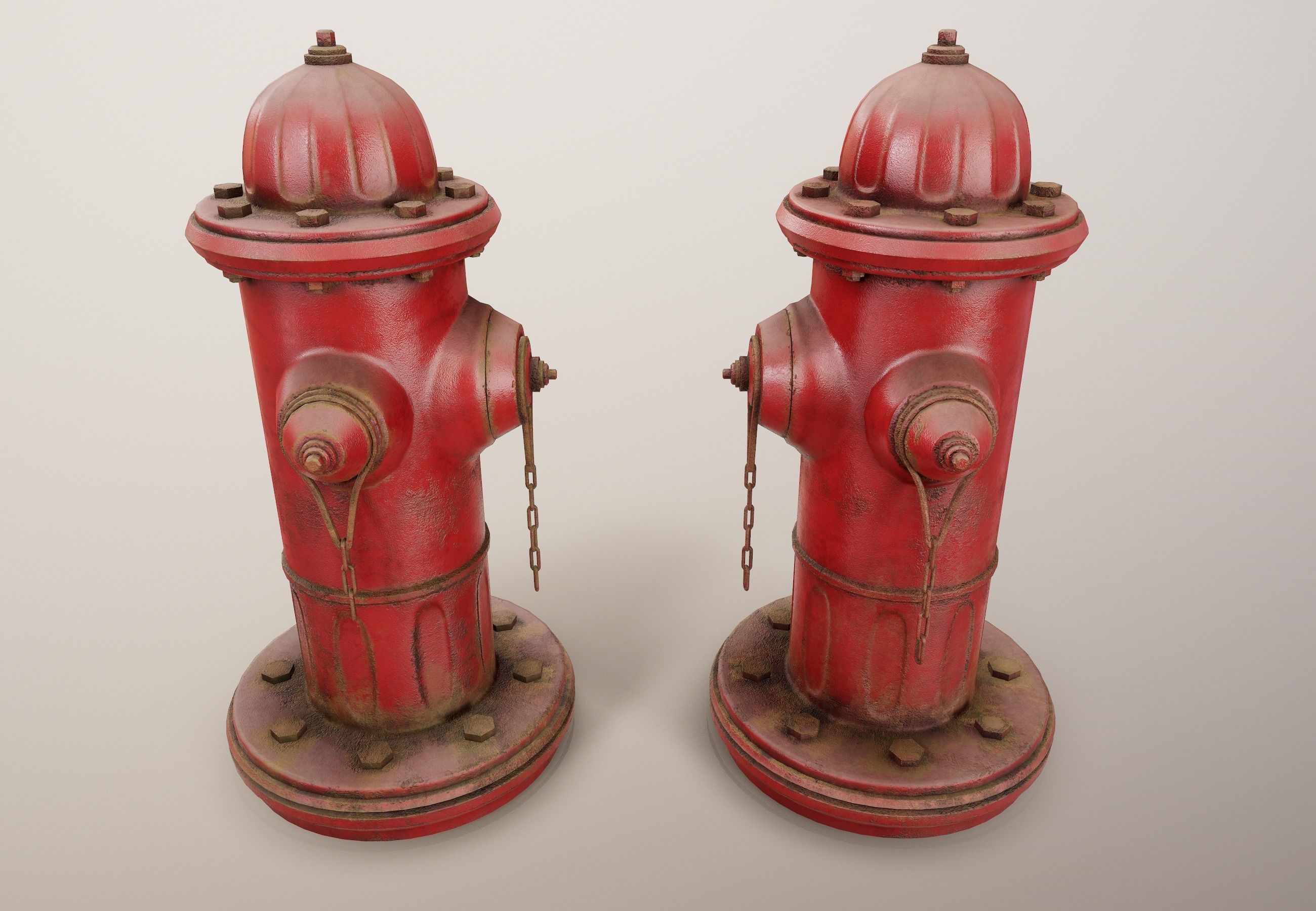Fire Hydrant PBR Game Ready Low-poly 3D model_7
