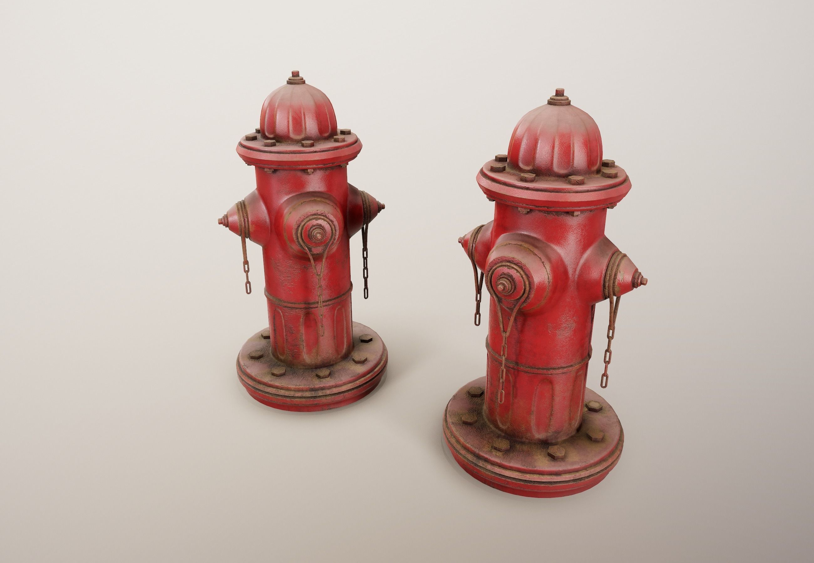 Fire Hydrant PBR Game Ready Low-poly 3D model_8
