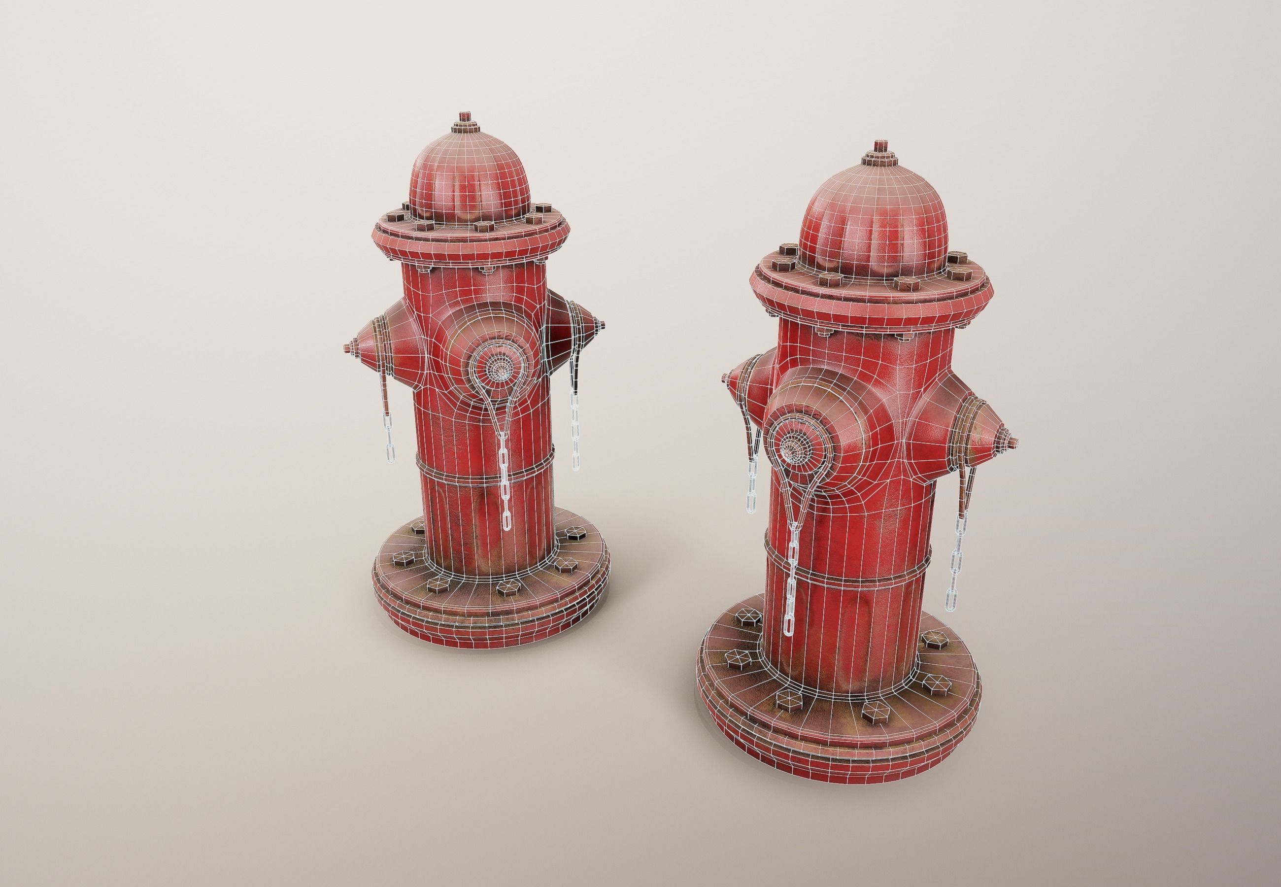 Fire Hydrant PBR Game Ready Low-poly 3D model_9