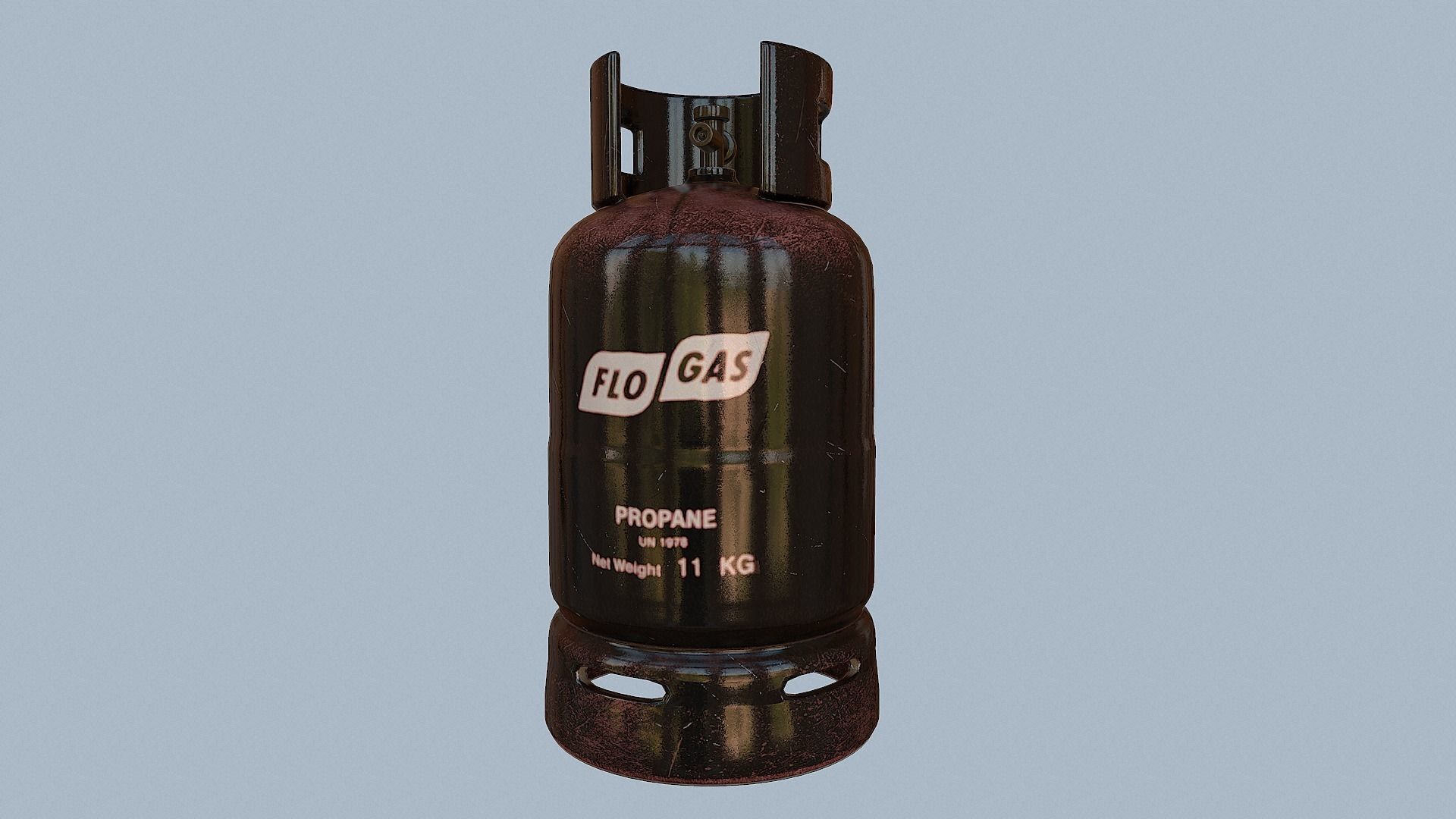 Gas Cylinder Black Low-poly 3D model_3