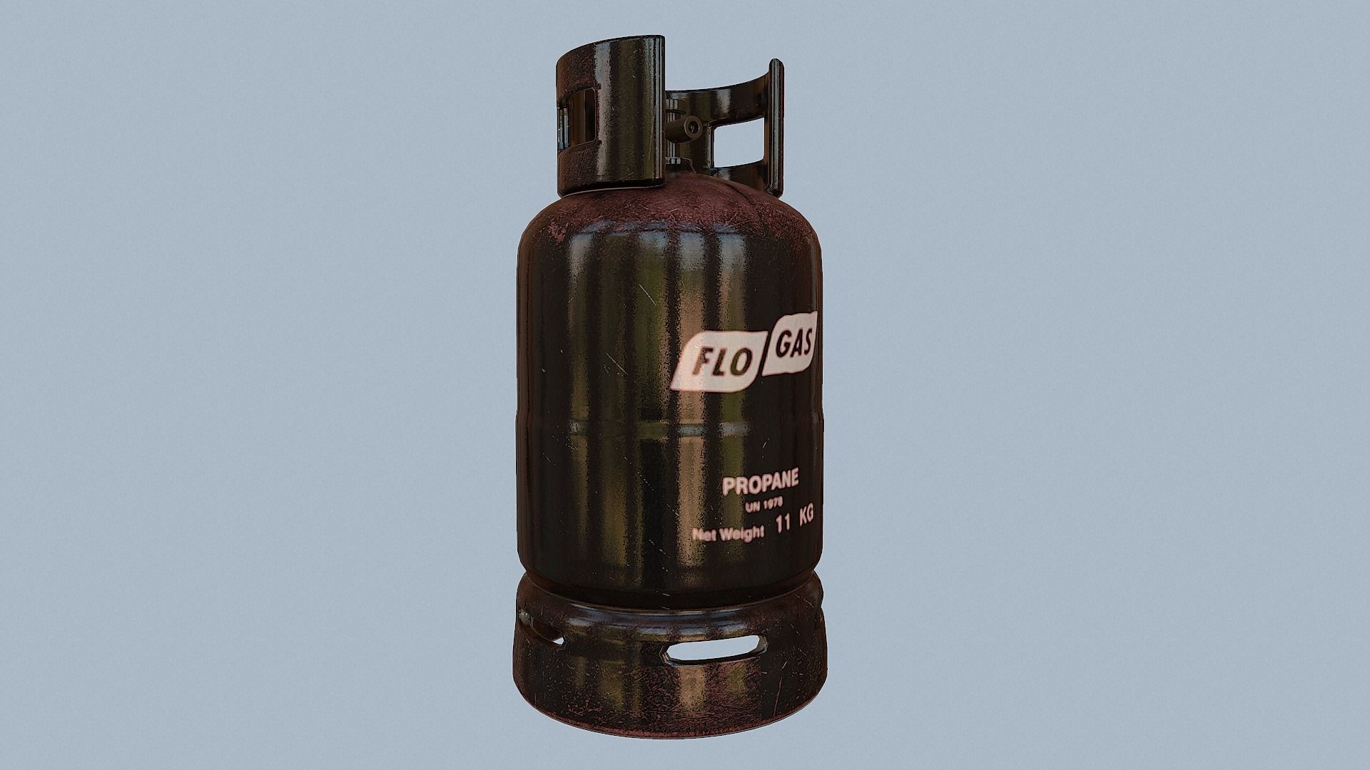 Gas Cylinder Black Low-poly 3D model_55