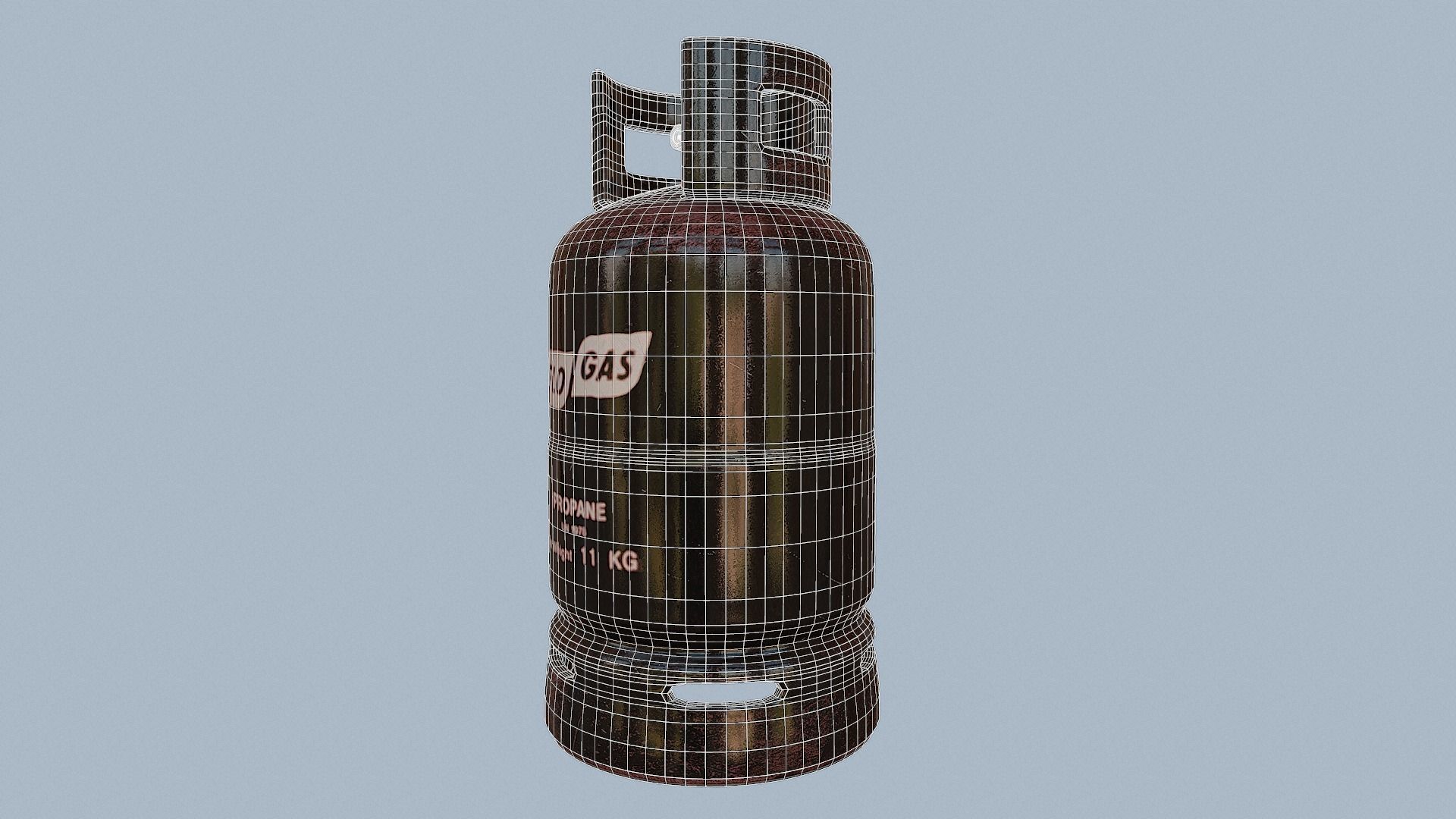 Gas Cylinder Black Low-poly 3D model_10