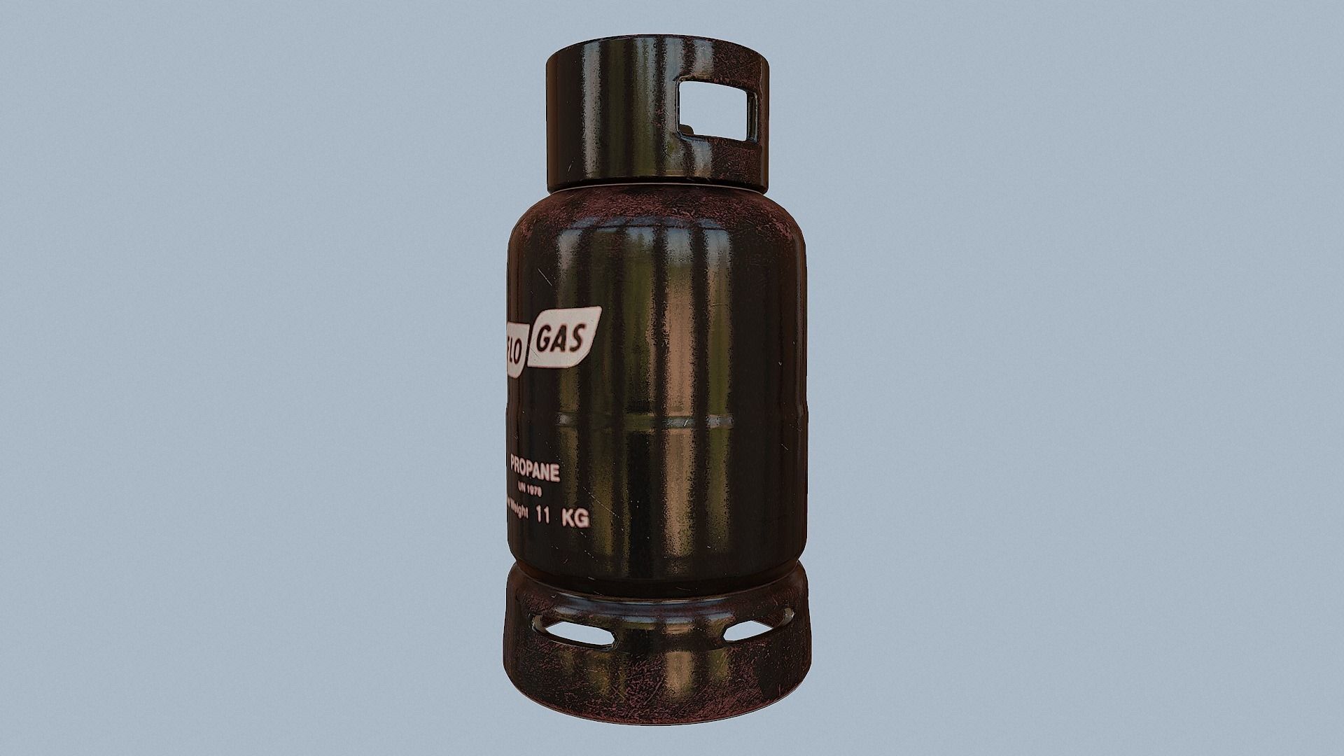 Gas Cylinder Black Low-poly 3D model_39