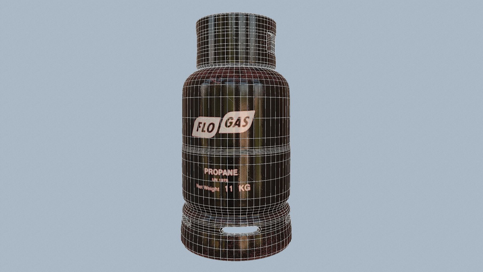 Gas Cylinder Black Low-poly 3D model_34