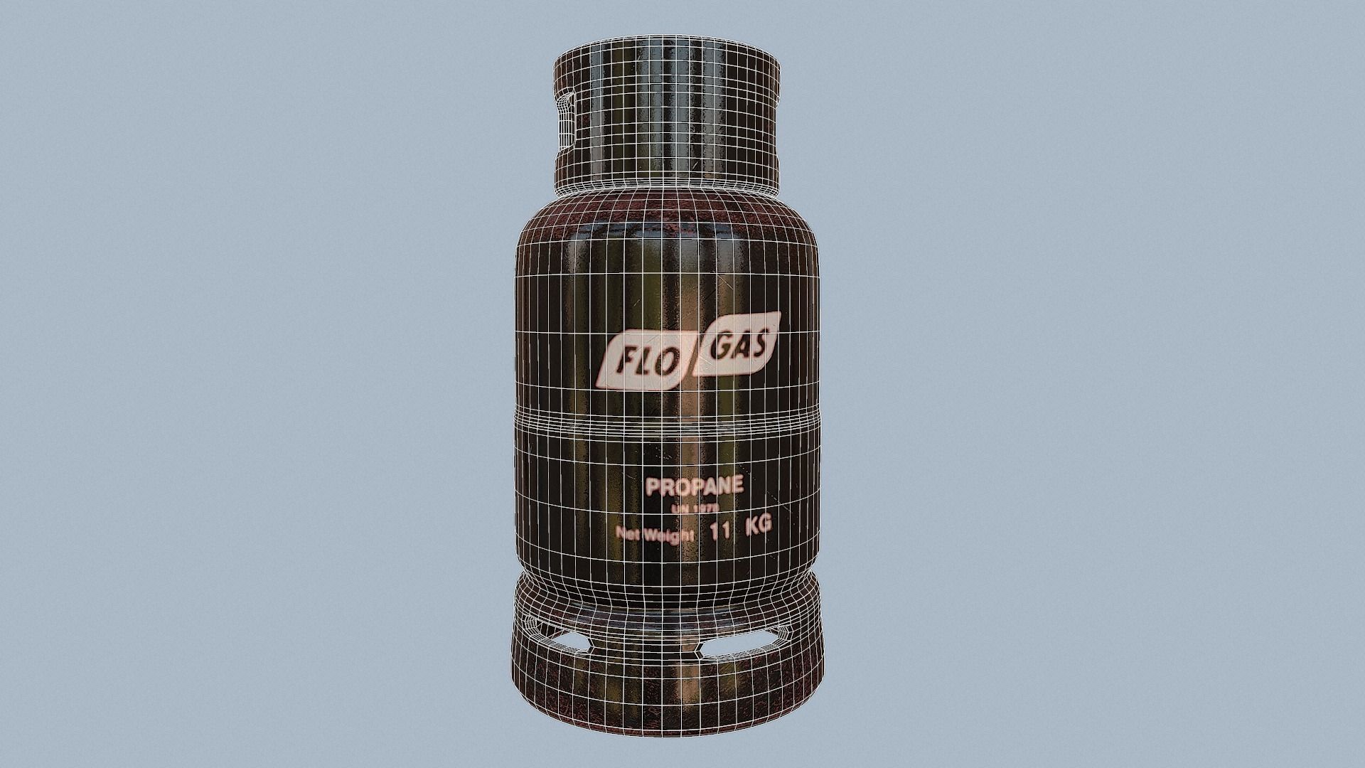 Gas Cylinder Black Low-poly 3D model_30