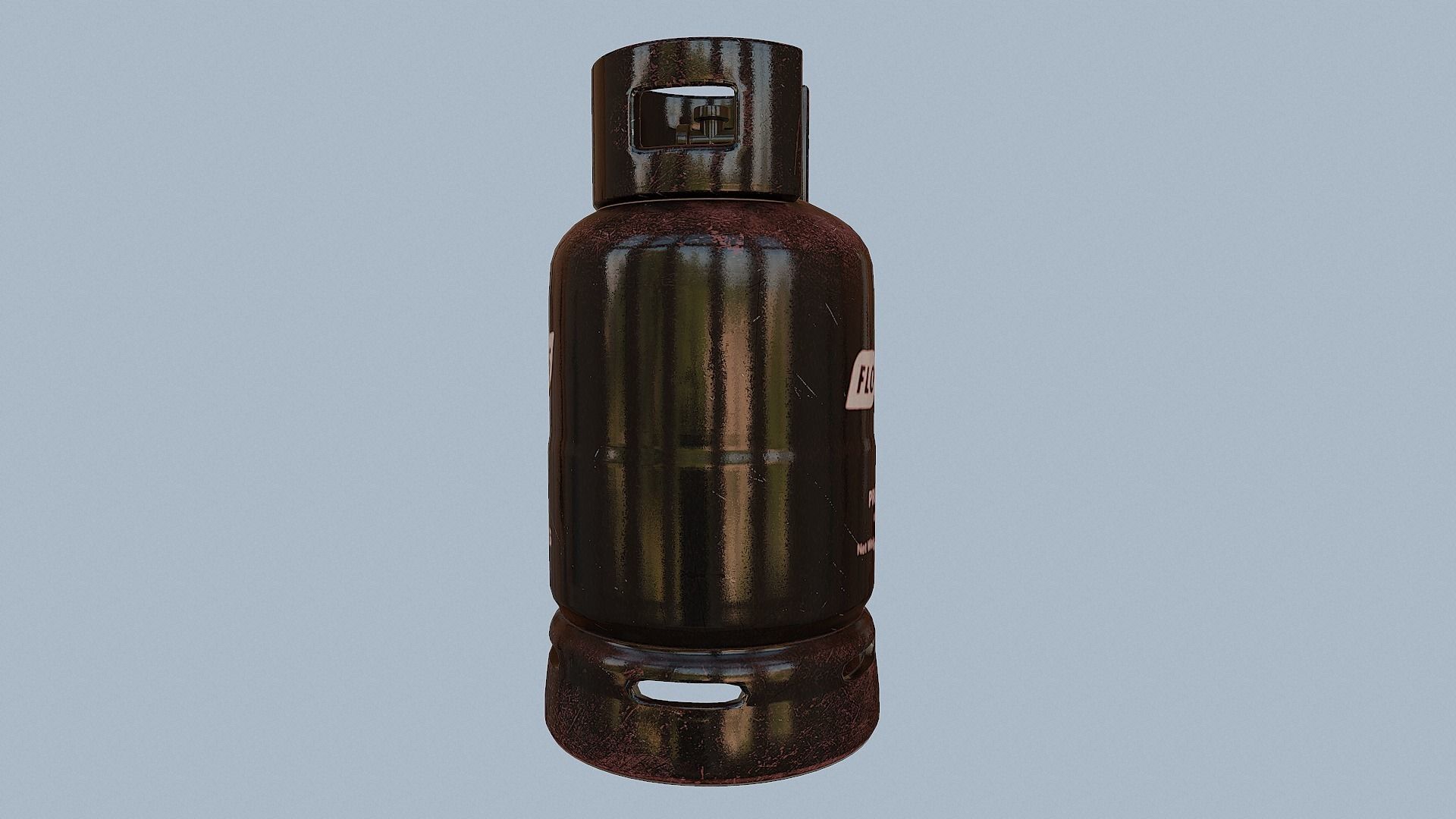Gas Cylinder Black Low-poly 3D model_47