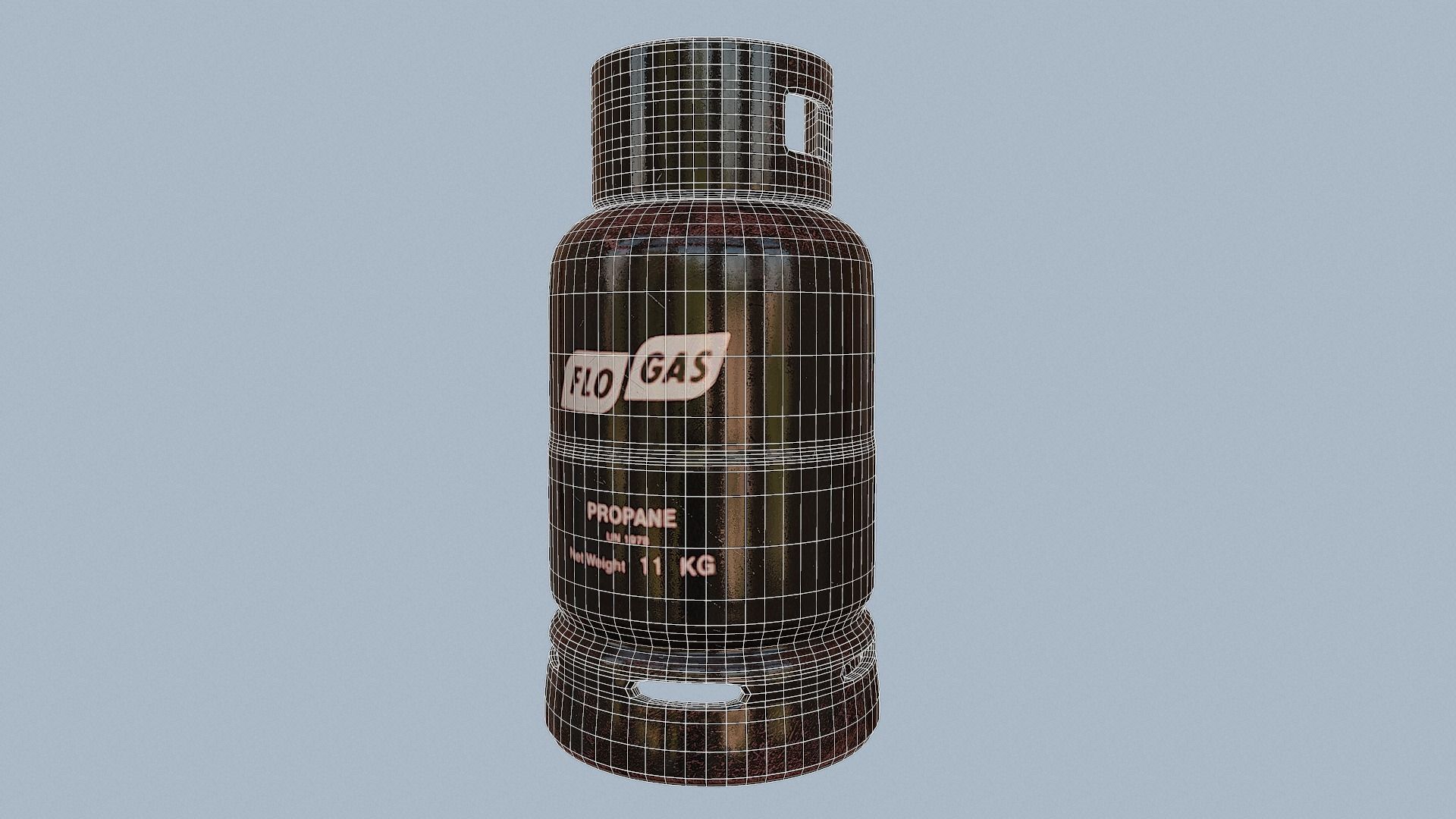 Gas Cylinder Black Low-poly 3D model_36