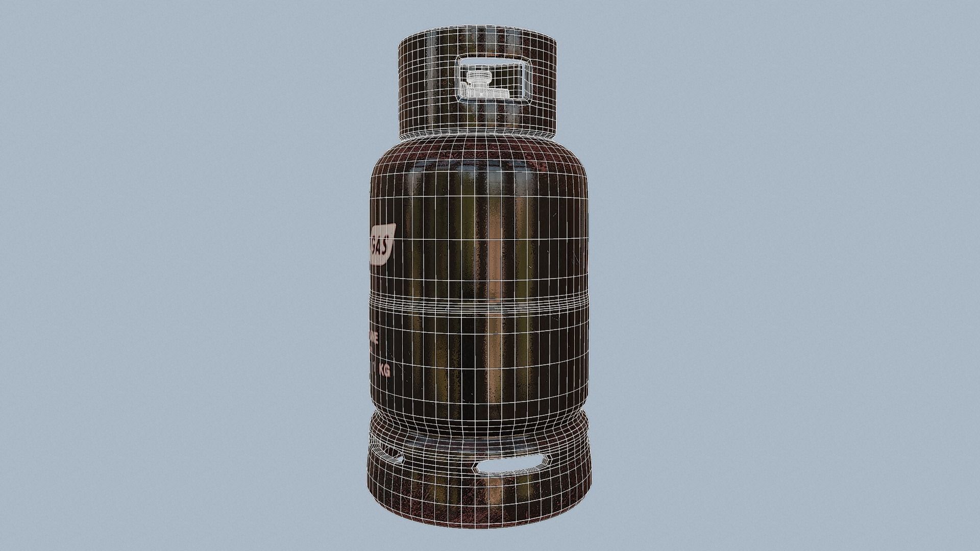 Gas Cylinder Black Low-poly 3D model_44