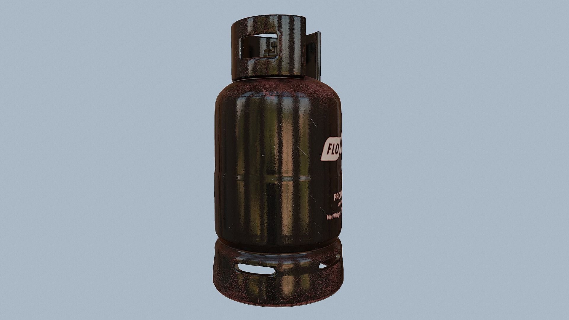 Gas Cylinder Black Low-poly 3D model_49