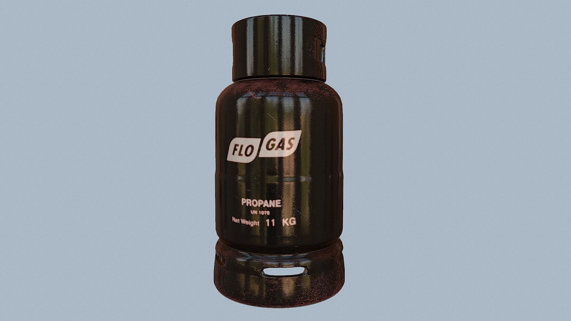 Gas Cylinder Black Low-poly 3D model_33