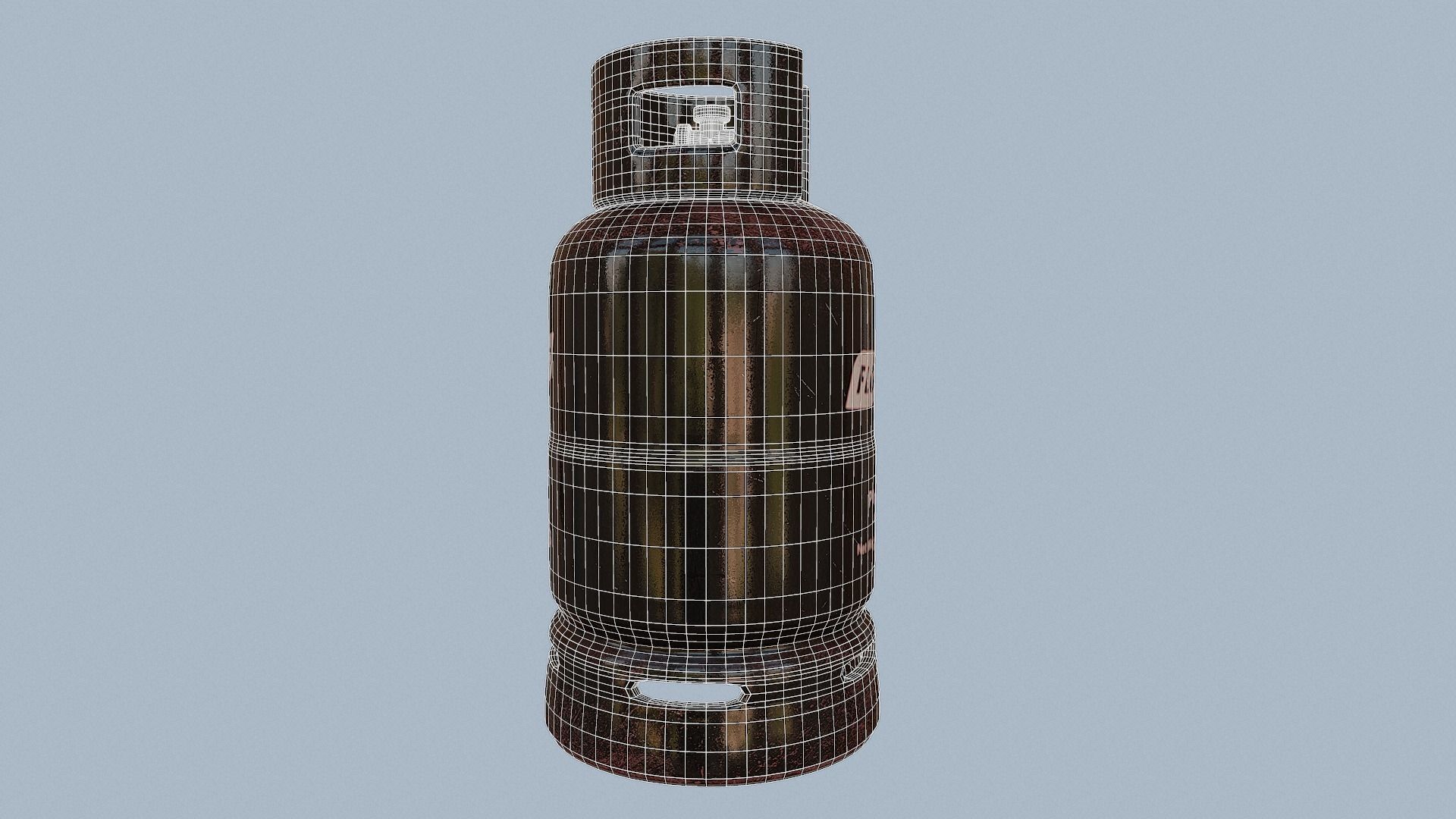 Gas Cylinder Black Low-poly 3D model_48