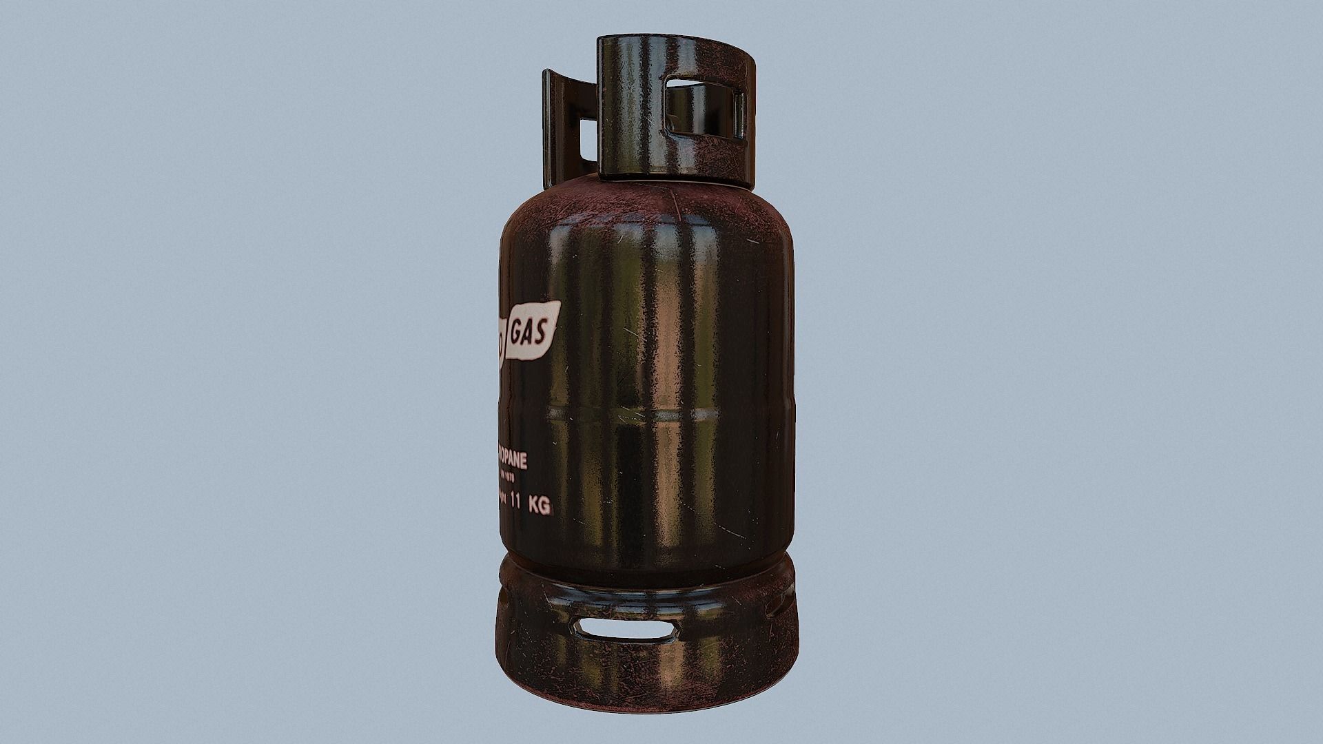 Gas Cylinder Black Low-poly 3D model_11