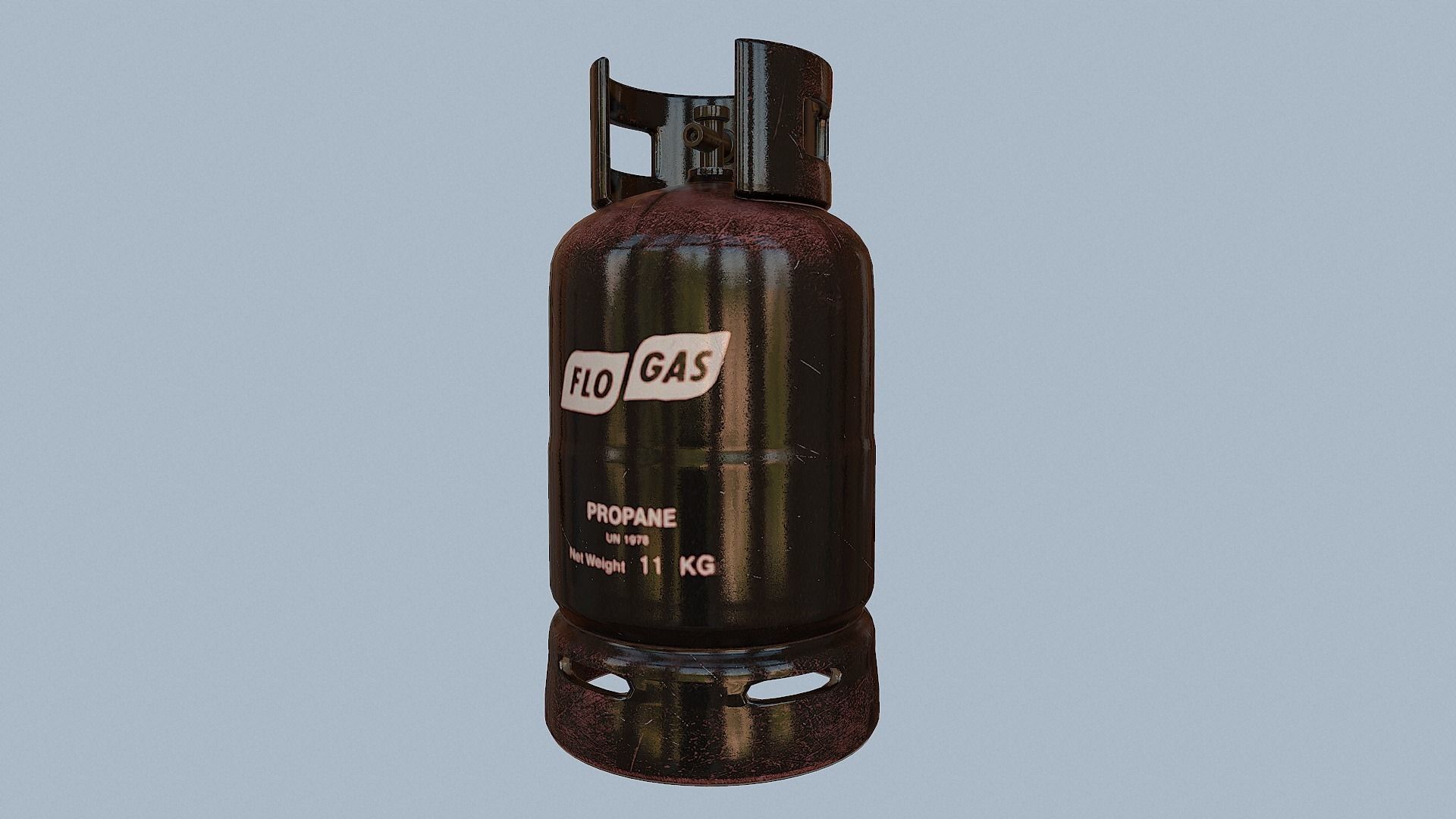 Gas Cylinder Black Low-poly 3D model_5
