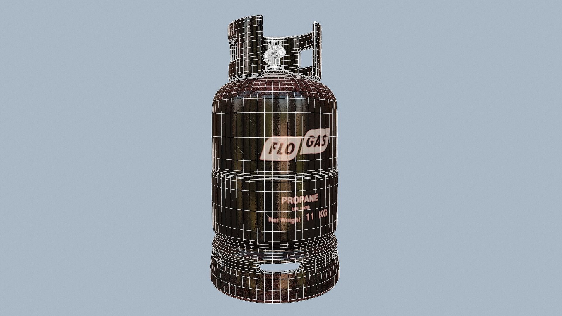 Gas Cylinder Black Low-poly 3D model_58