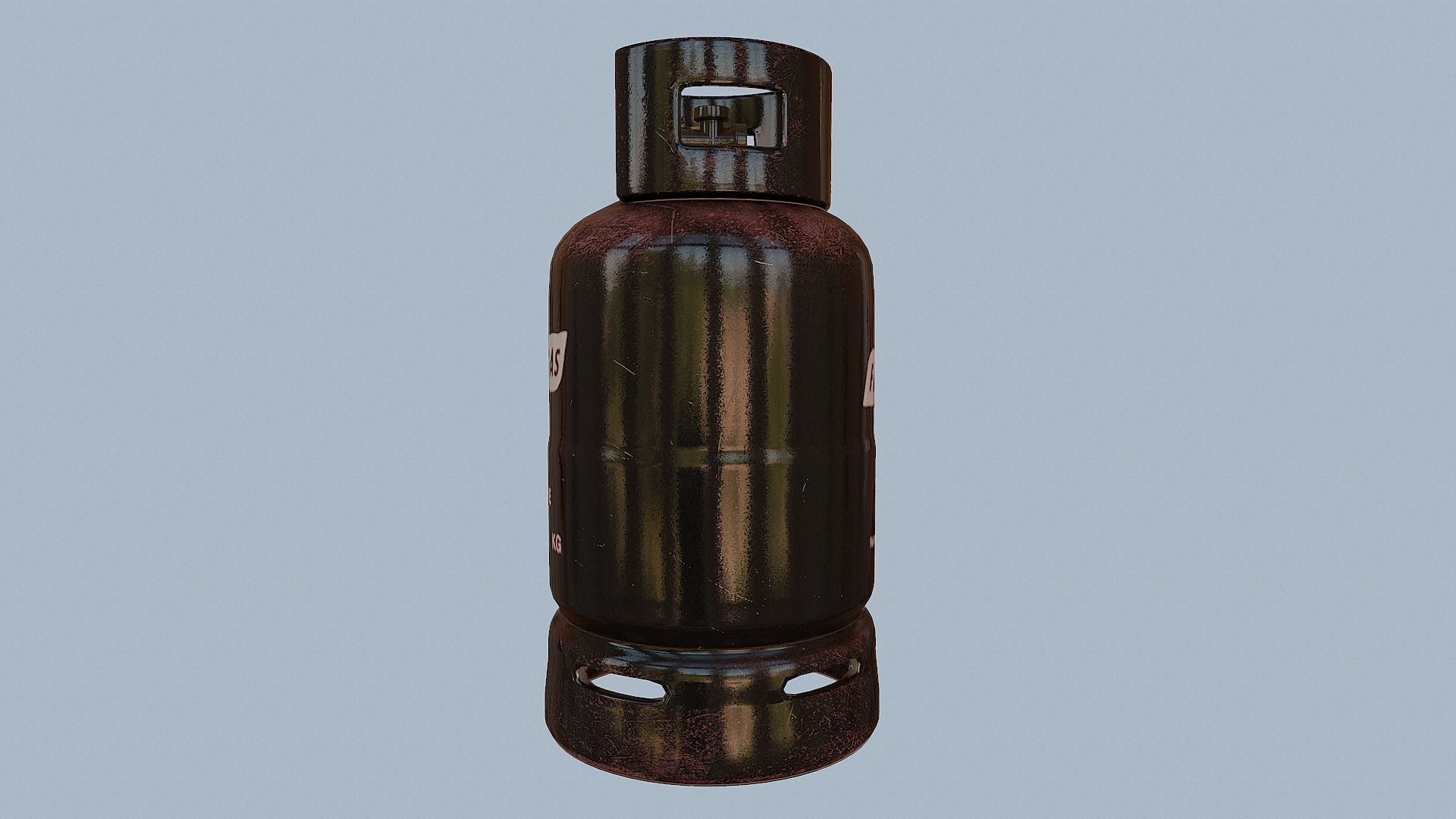 Gas Cylinder Black Low-poly 3D model_15